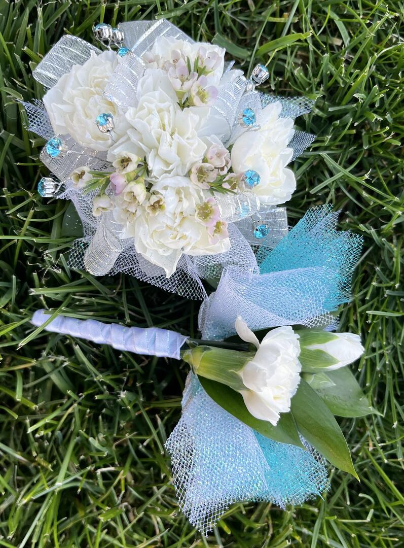 Corsage & Boutonniere--Carnations