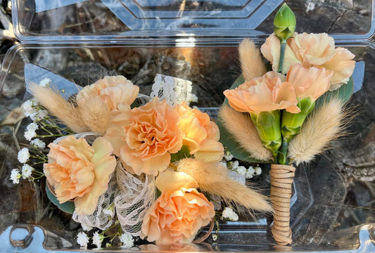 Corsage & Boutonniere--Carnations